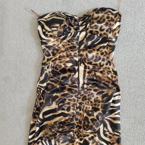 Le chateau leopard print mini dress